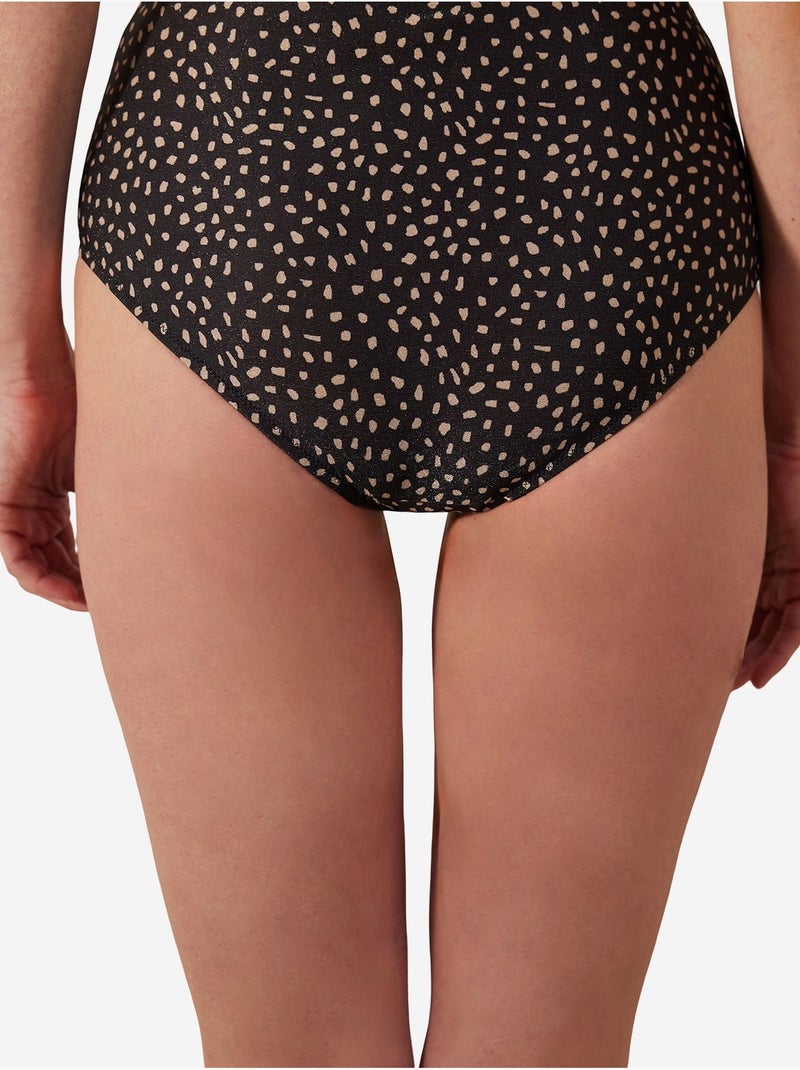 Luna bas de bikini taille haute à paillettes penti Noir - Kiabi