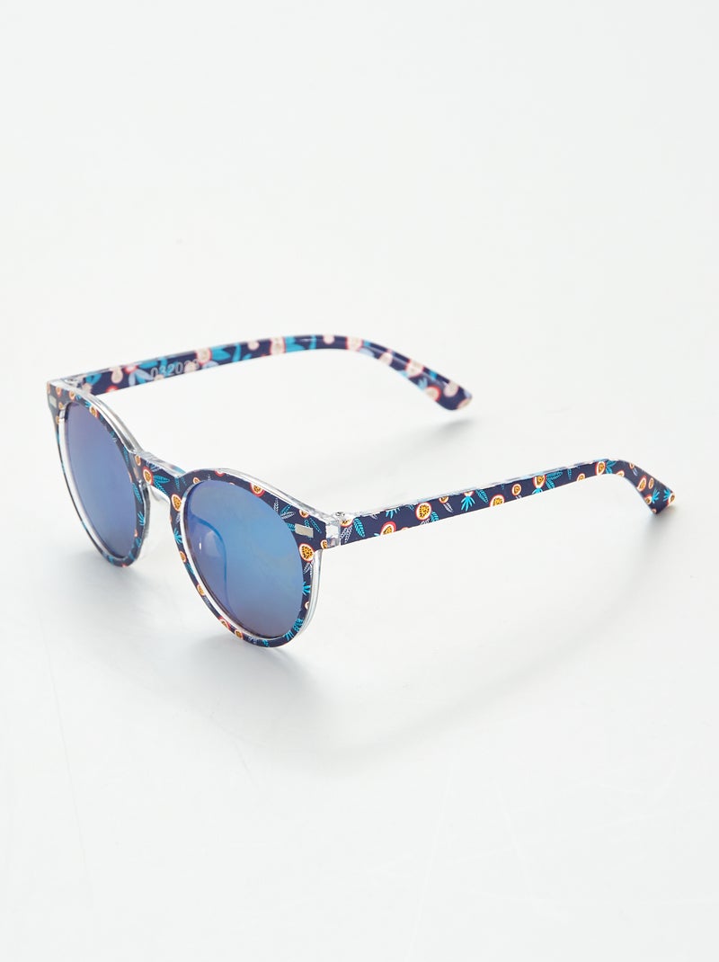 Lunette de soleil à motifs Bleu - Kiabi