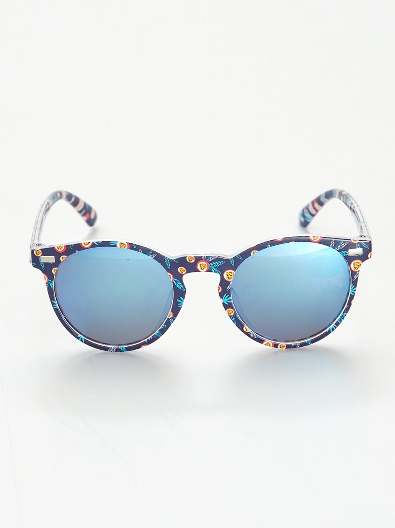 Lunette de soleil à motifs Bleu - Kiabi