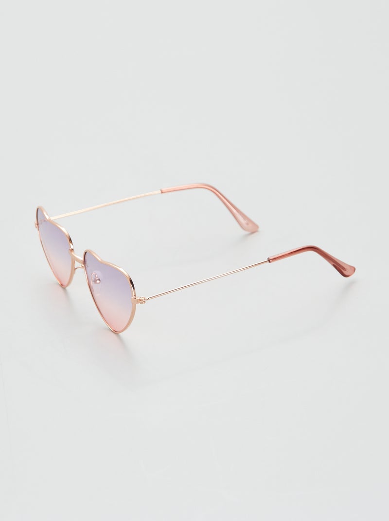 Lunette de soleil 'cœur' Rose - Kiabi