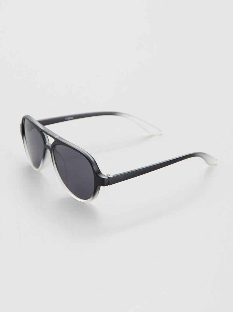 Lunette de soleil forme aviateur noir - Kiabi