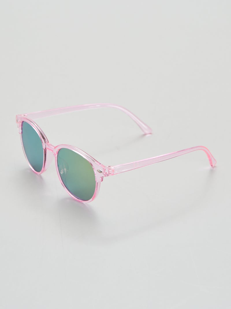 Lunette de soleil forme aviateur Rose - Kiabi