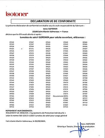 Lunettes de soleil 10 à 12 ans, forme classique, verres catégories 3 mixte enfant Isotoner