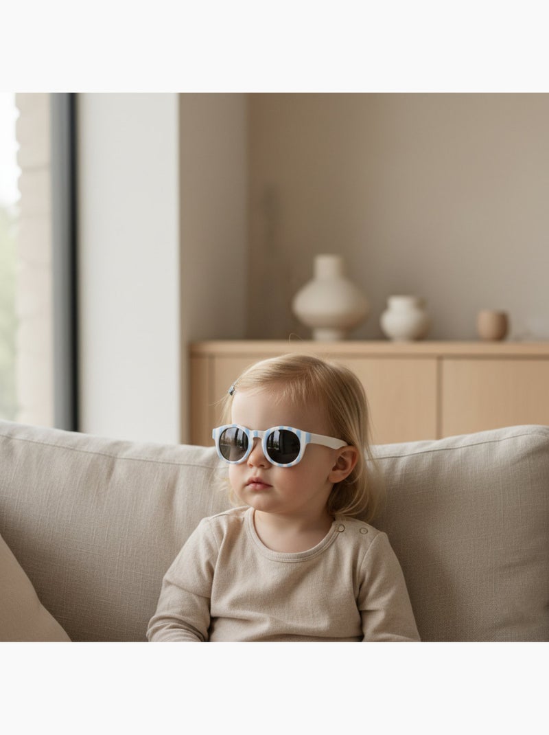 Lunettes de soleil bébé souples protection UV Bleu Ecru - Kiabi