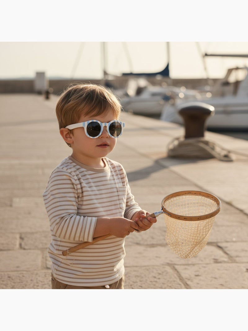 Lunettes de soleil bébé souples protection UV Bleu Ecru - Kiabi
