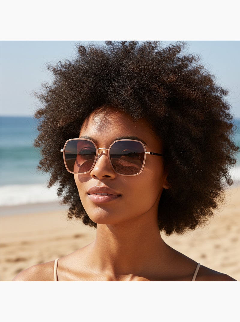 Lunettes de soleil carrée Rose clair - Kiabi
