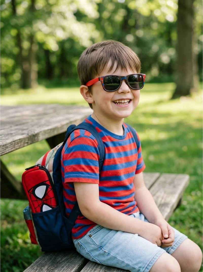 Lunettes de soleil enfant avec étui assorti Spiderman Marvel Rouge - Kiabi