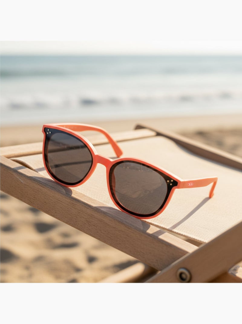 Lunettes de soleil enfant catégorie 3 Noir/Orange fluo - Kiabi
