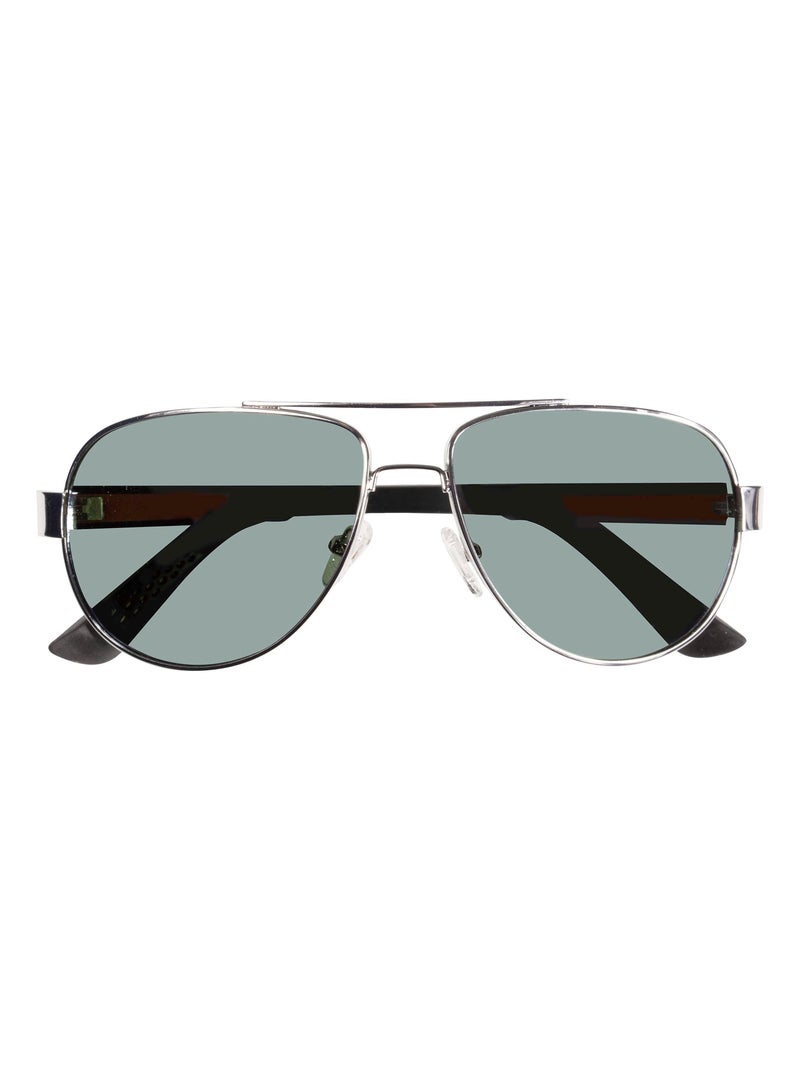 Lunettes de soleil forme pilote branches x-tra flex, verres polarisants Argent - Kiabi