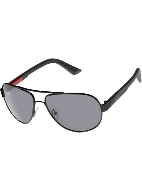 Lunettes de soleil forme pilote branches x-tra flex, verres polarisants mixte adulte - Kiabi Lunettes de soleil forme pilote branches x-tra flex, verres polarisants mixte adulte - Kiabi