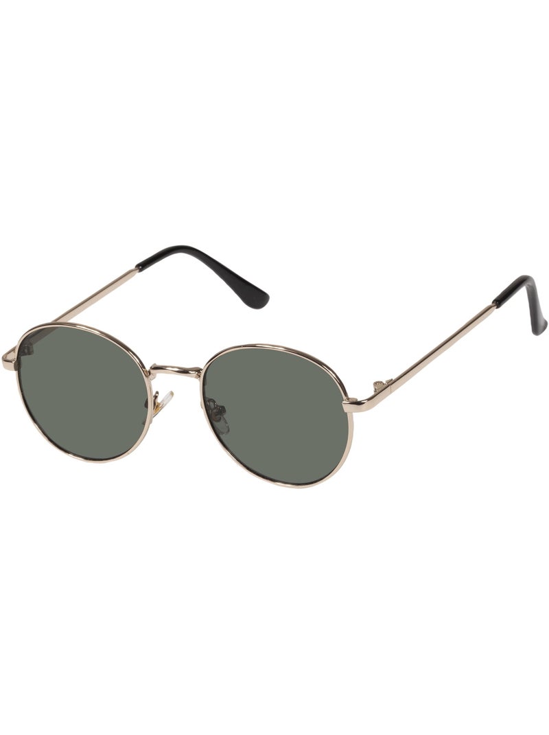 Lunettes de soleil forme ronde, 10 à 12 ans, branches métal, verres mixte enfant isotoner Doré/or - Kiabi