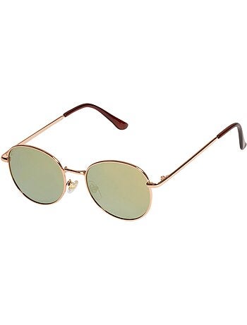 Lunettes de soleil forme ronde, 10 à 12 ans, branches métal, verres mixte enfant Isotoner