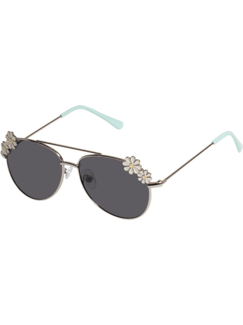 Lunettes de soleil Pilote métallique avec marguerites fille Isotoner Argent - Kiabi