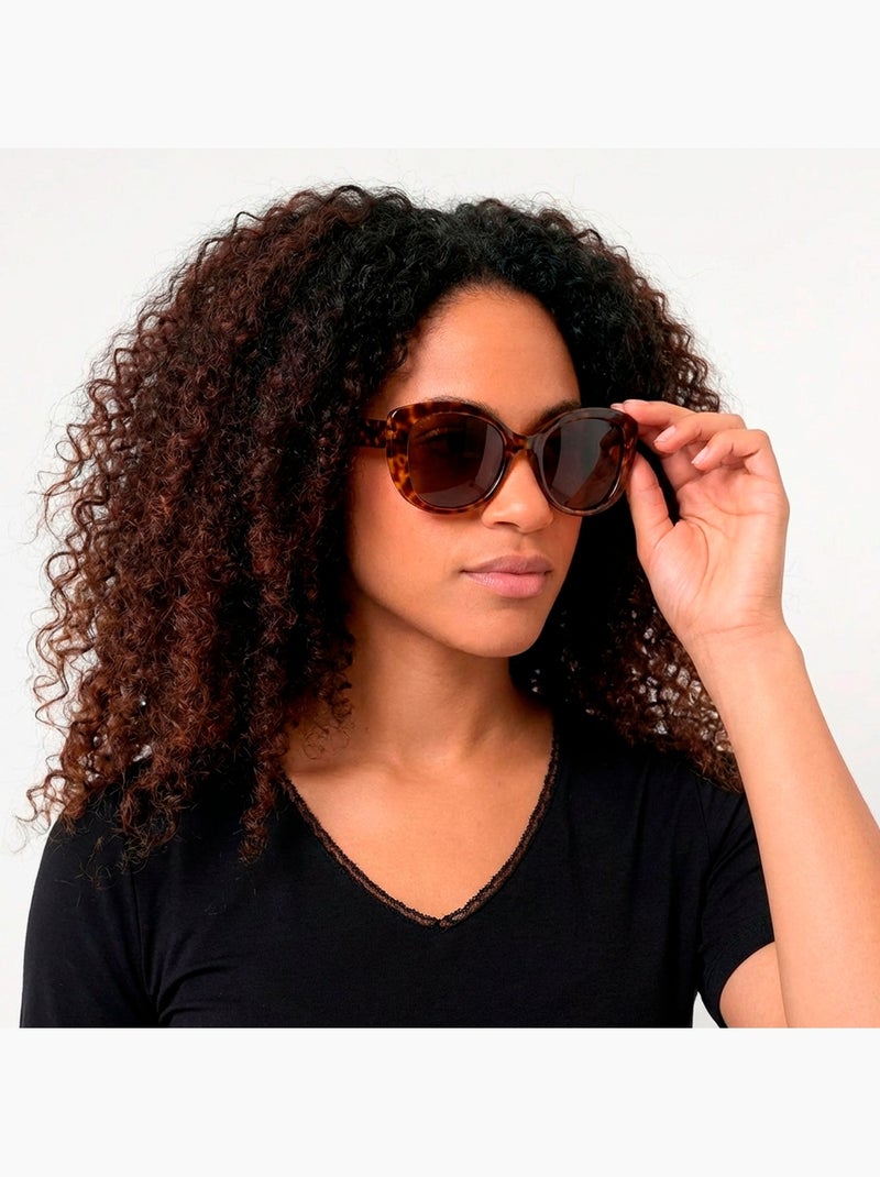 Lunettes de soleil Plastique recyclé, forme papillon, verres polarisants mixte adulte Isotoner Marron - Kiabi