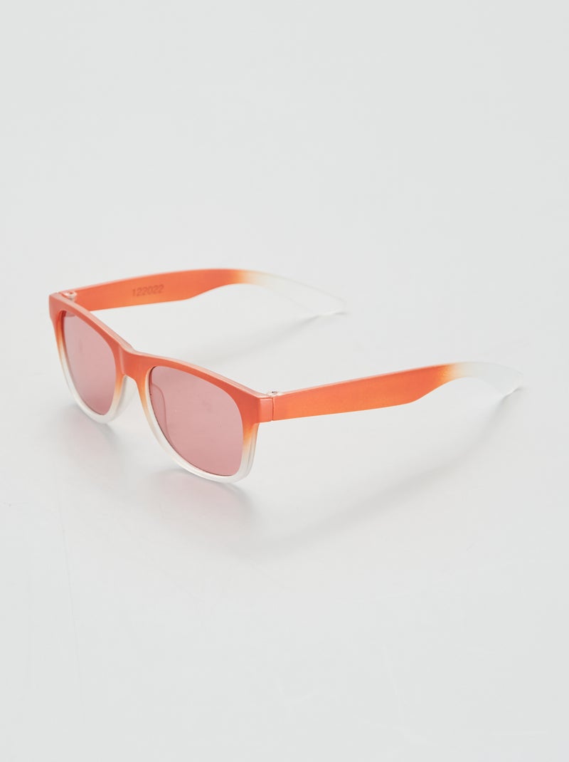 Lunettes de soleil rectangulaire rouge corail - Kiabi