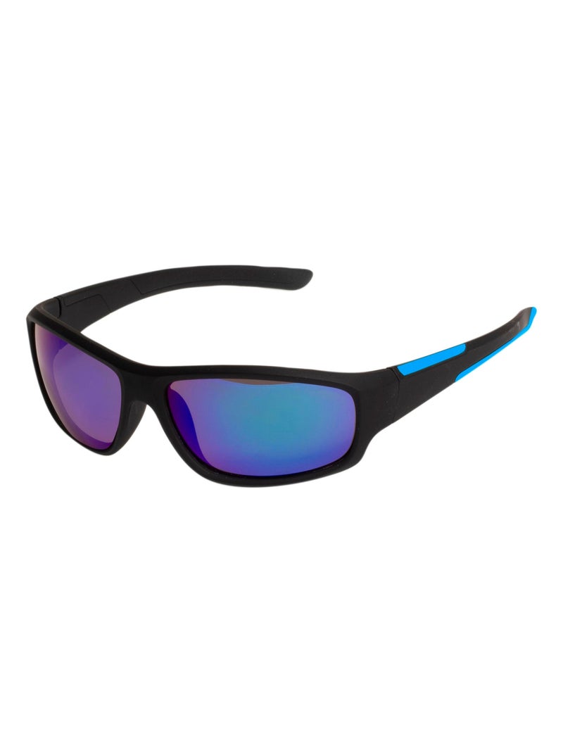 Lunettes de soleil sport, 7-9 ans, verres miroirs catégorie 3 Noir - Kiabi