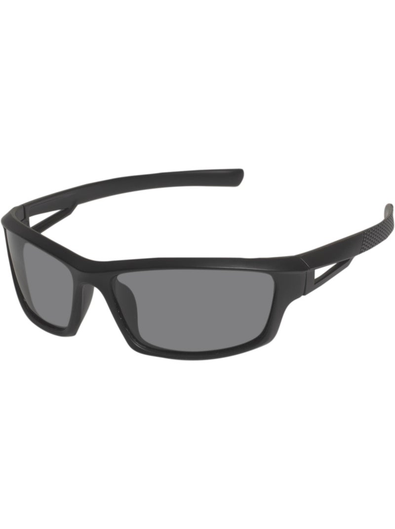 Lunettes de soleil sport finition gomme, verres polarisants homme Noir - Kiabi