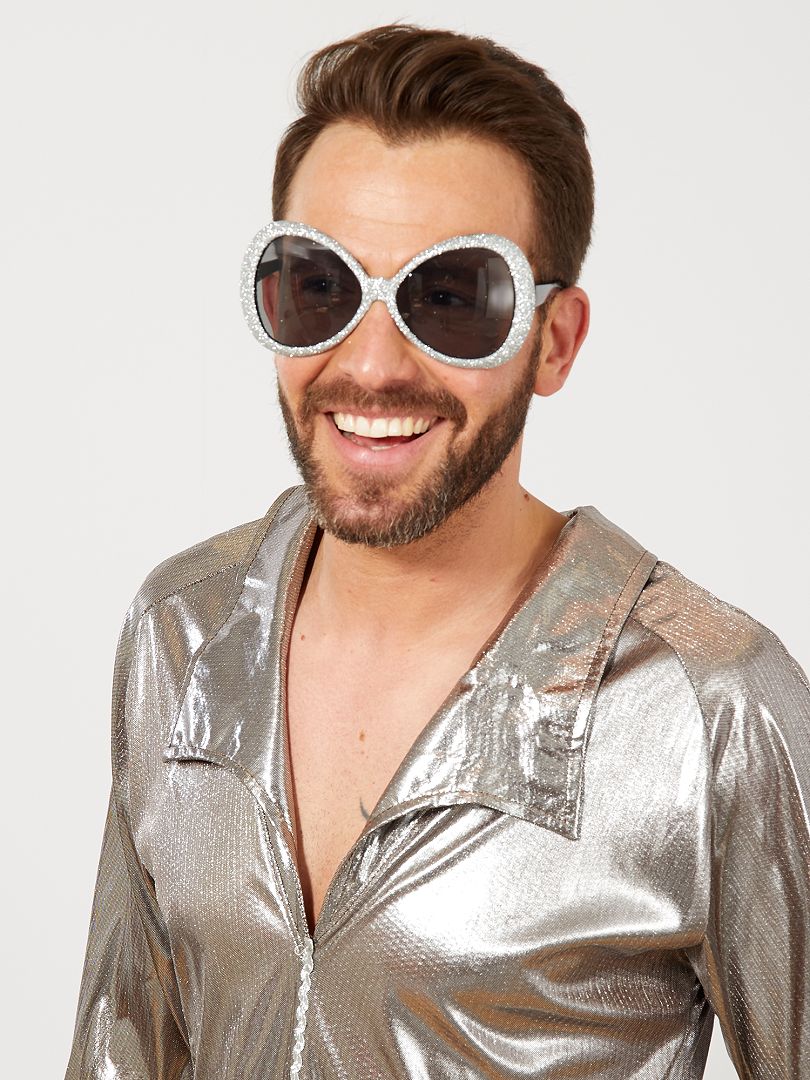 Lunettes maxi à paillettes argent - Kiabi