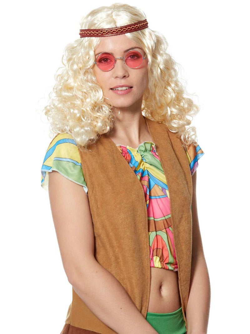 Lunettes rondes déguisement hippie rose - Kiabi