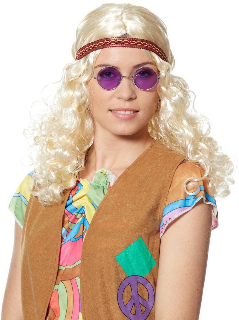 Lunettes rondes déguisement hippie violet - Kiabi