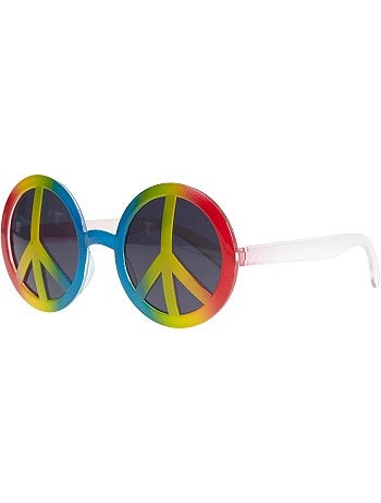 Lunettes rondes en plastique peace and love