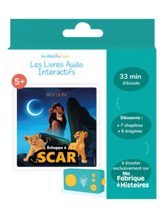 Lunii - Livre audio Défi vilain : Echappe à Scar - dès 5 ans pour Ma Fabrique à Histoires et FLAM