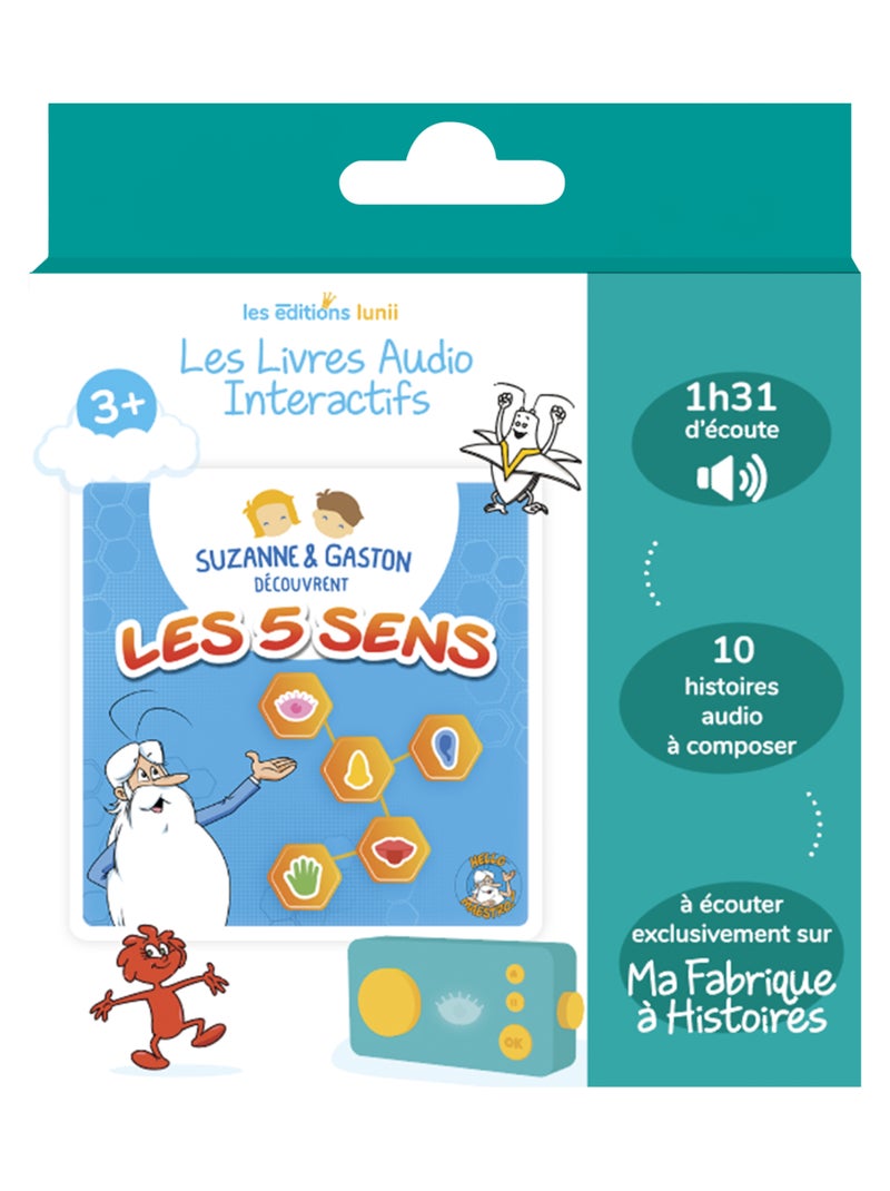 Lunii - Livre audio Suzanne & Gaston découvrent les 5 sens - dès 3 ans -Ma Fabrique à Histoires+FLAM Multicolore - Kiabi