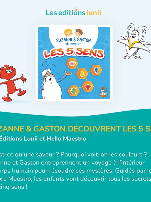 Lunii - Livre audio Suzanne & Gaston découvrent les 5 sens - dès 3 ans -Ma Fabrique à Histoires+FLAM - Kiabi
