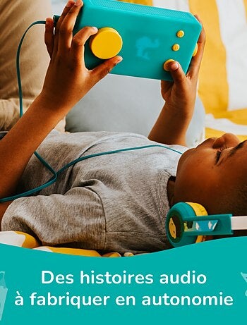 Lunii - Ma Fabrique à Histoires Vert avec son Casque assorti Vert et sa Coque Jaune