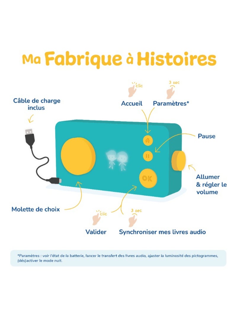 Lunii - Ma Fabrique à Histoires Vert avec son Casque assorti Vert et sa Coque Jaune N/A - Kiabi