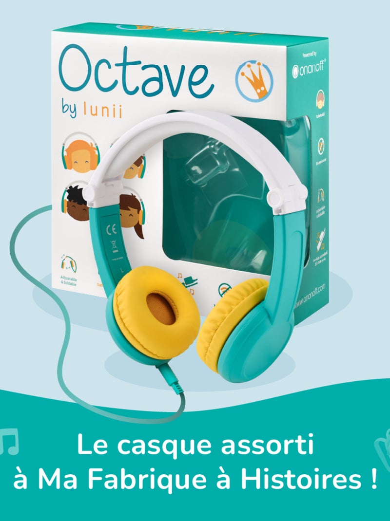 Lunii - Pack accessoires pour Ma Fabrique à Histoires - Casque audio Octave et Coque Odile Jaune Jaune - Kiabi
