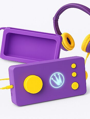 Lunii – Ma Fabrique à Histoires Violette avec Casque et Coque Violets