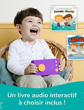 Lunii - Ma Fabrique à Histoires Verte avec Coque Odile Jaune - Conteuse pour Enfants de 3 à 8 Ans