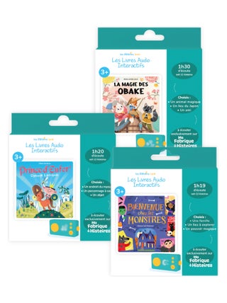 Lunii – Pack 3 livres audio interactifs – Pour conteuses Ma Fabrique à Histoires ou FLAM – dès 3 ans