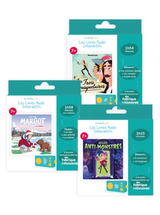 Lunii – Pack 3 livres audio interactifs – Pour conteuses Ma Fabrique à Histoires ou FLAM – dès 7 ans