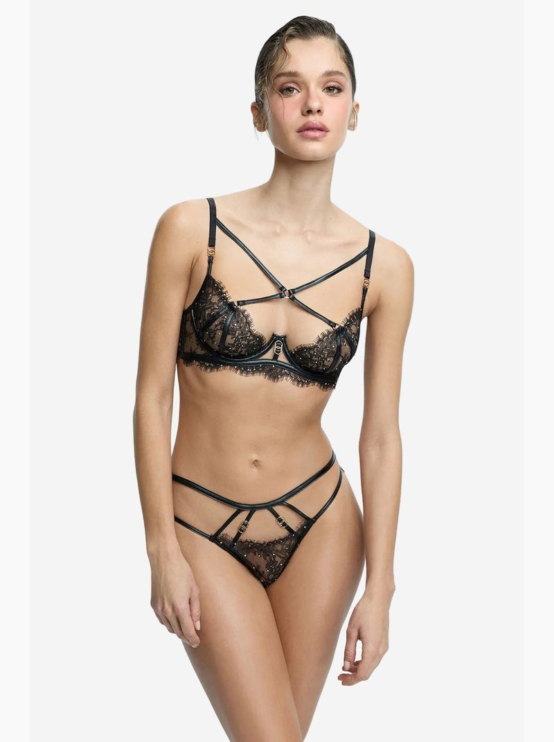 Lush soutien-gorge à armatures en dentelle penti Noir - Kiabi