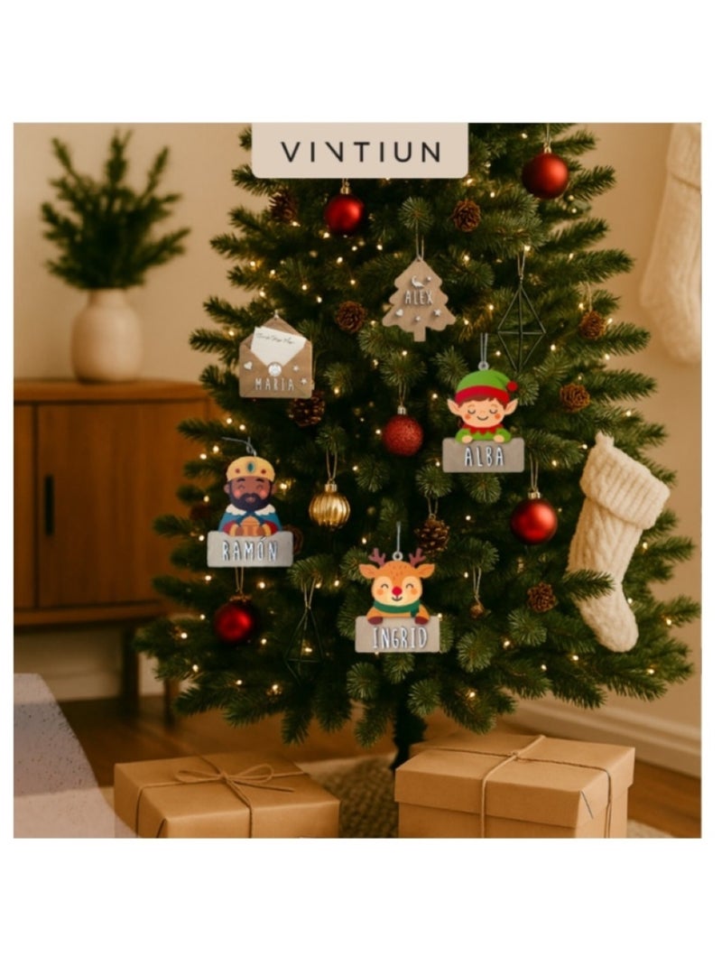 Lutin de Noël personnalisable en bois Vert - Kiabi