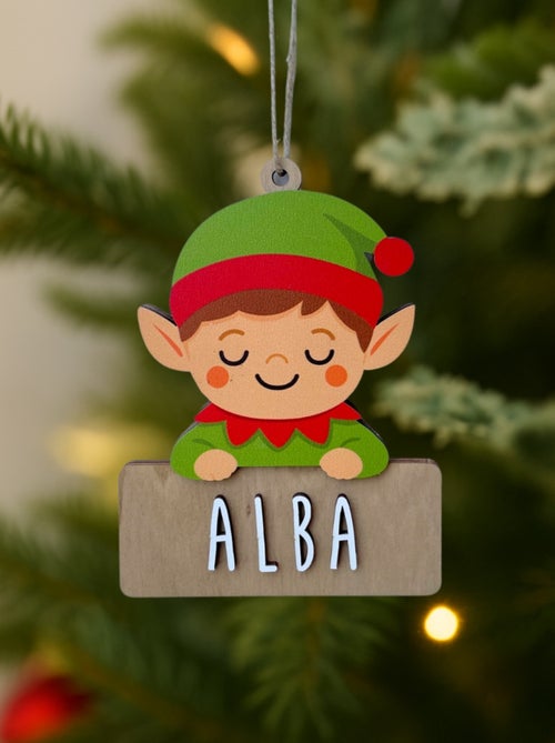 Lutin de Noël personnalisable en bois - Kiabi
