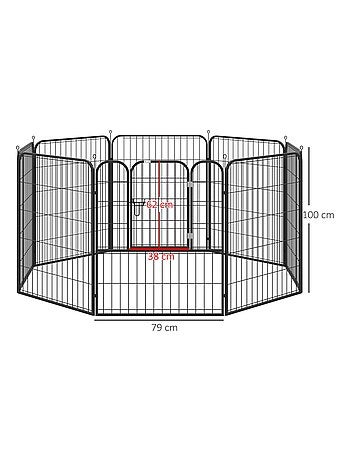 Luxe parc enclos modulable pour chien acier époxy noir