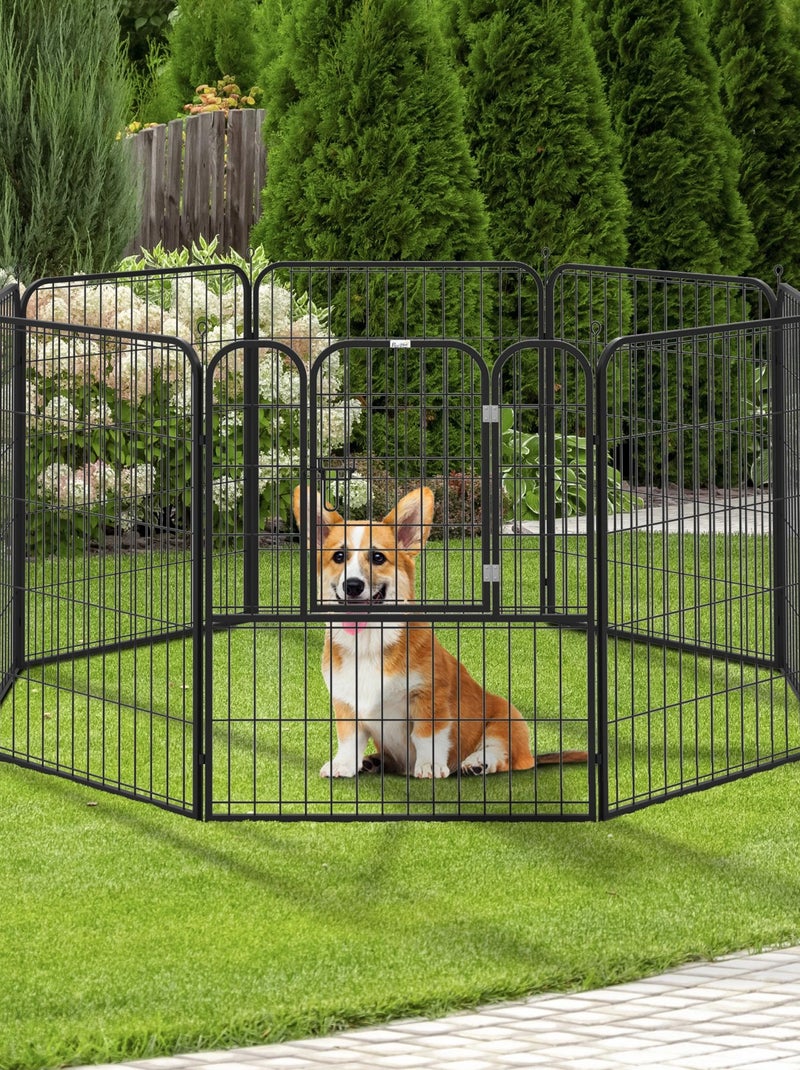 Luxe parc enclos modulable pour chien acier époxy noir Noir - Kiabi