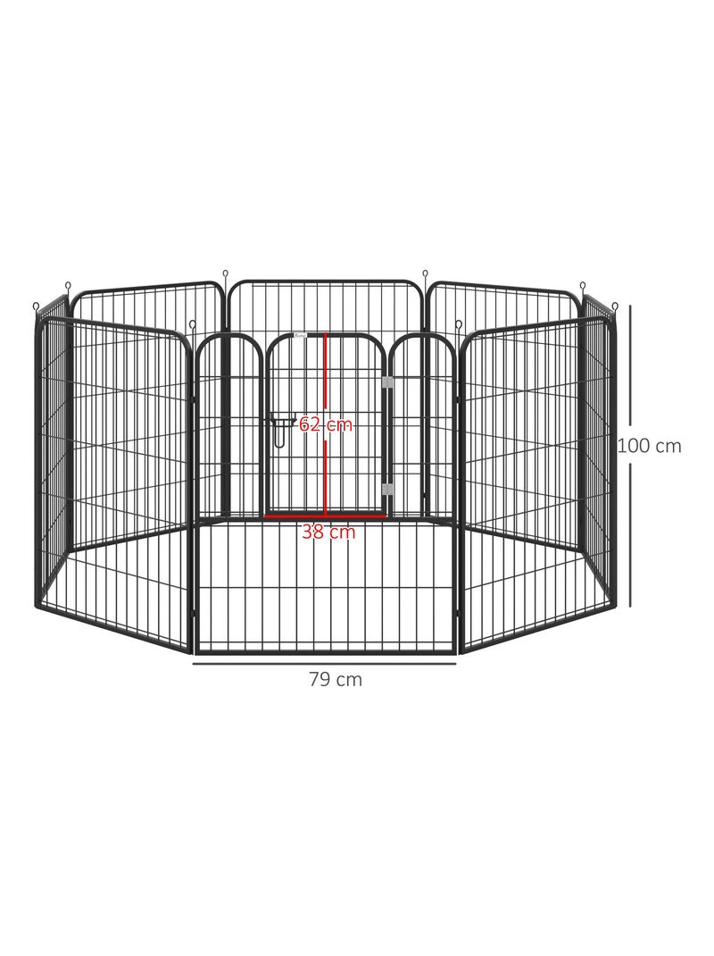 Luxe parc enclos modulable pour chien acier époxy noir Noir - Kiabi