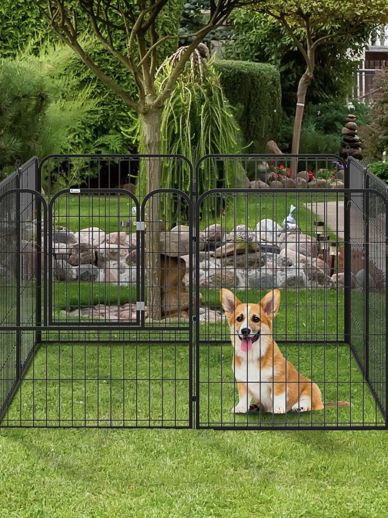 Luxe parc enclos modulable pour chien acier époxy noir Noir - Kiabi