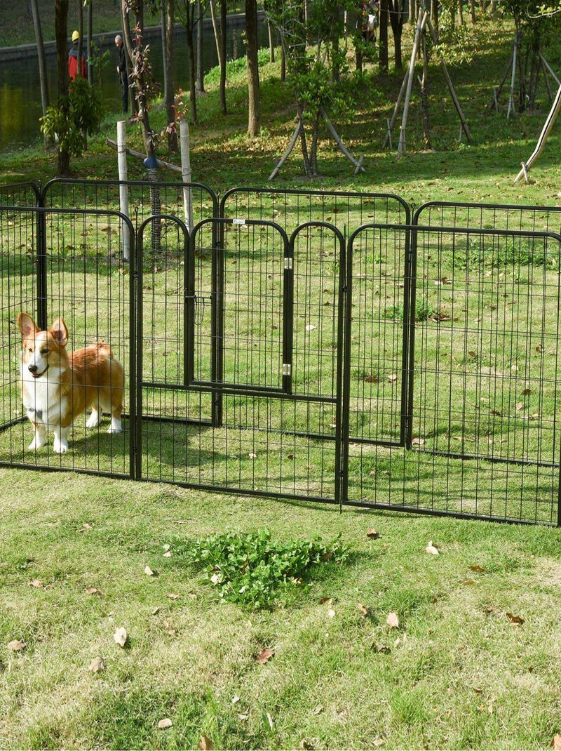 Luxe parc enclos modulable pour chien acier époxy noir Noir - Kiabi