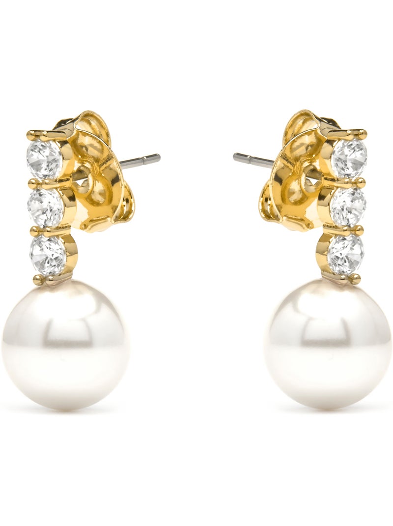Luxenter Anu Boucles d'oreilles et plaqué or 18k Blanc - Kiabi