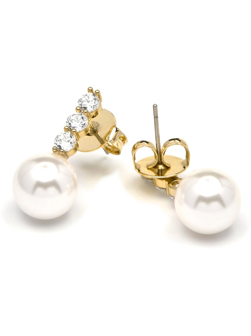 Luxenter Anu Boucles d'oreilles et plaqué or 18k Blanc - Kiabi