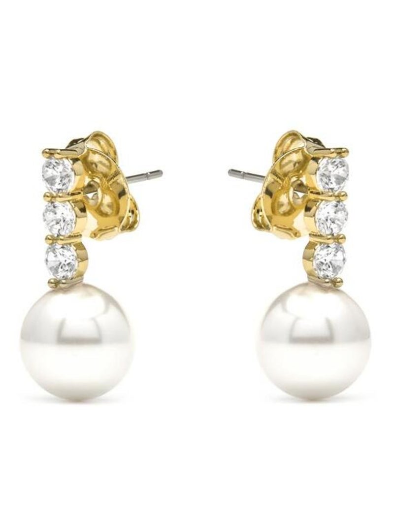 Luxenter Anu Boucles d'oreilles plaqué or 18 carats Blanc - Kiabi