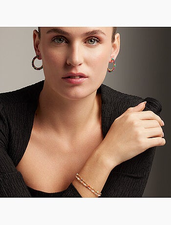 Luxenter Asvorg Bracelet en argent 925 et quartz hydrothermal vert avec finition et plaqué or 18k