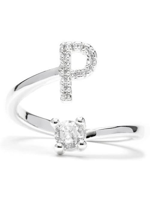 Luxenter Bague avec zircone brillante, finition argentée - Alphabet - Kiabi Luxenter Bague avec zircone brillante, finition argentée - Alphabet - Kiabi