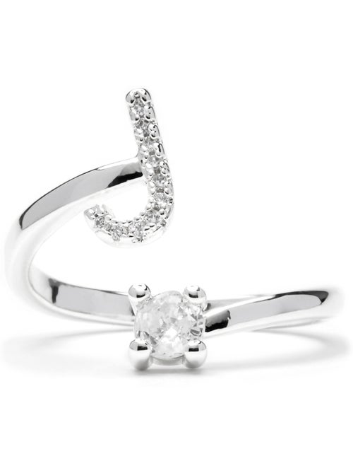 Luxenter Bague avec zircone brillante, finition argentée - Alphabet - Kiabi Luxenter Bague avec zircone brillante, finition argentée - Alphabet - Kiabi
