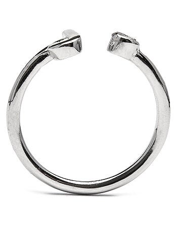 Luxenter Bague en argent 925 avec zircon brillant plaqué rhodium - Alphabet